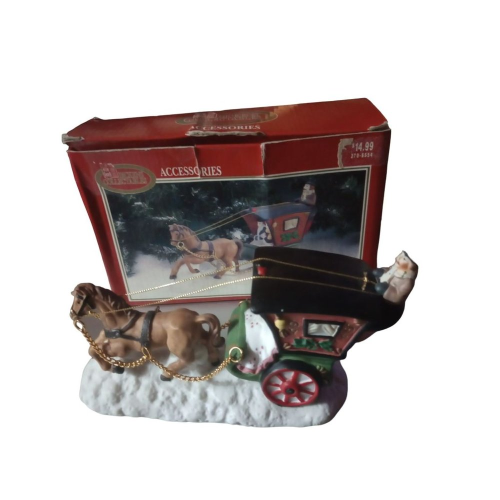 199 6 Dickens collectibles porcelain covered horse and wagon